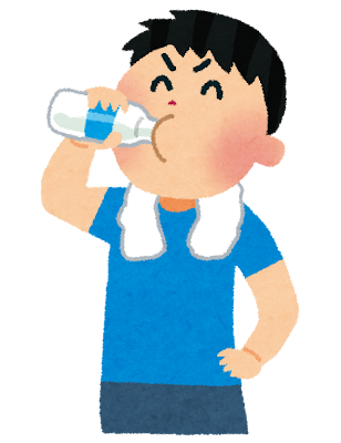 風呂あがりの牛乳のイラスト