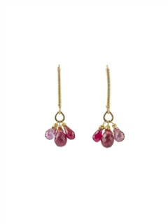  Dana Kellin Pink Quartz and Gold Earrings