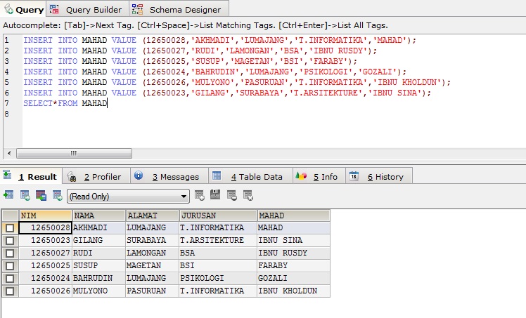 MEMBUAT DATABASE MENGGUNAKAN SQLyog ~ SISTEM INFORMASI