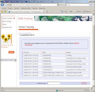 EMS Parcel Tracking in CHINA