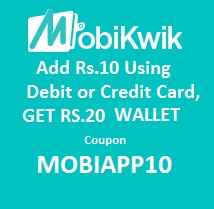 MOBIAPP10 Mobikwik Wallet Offer