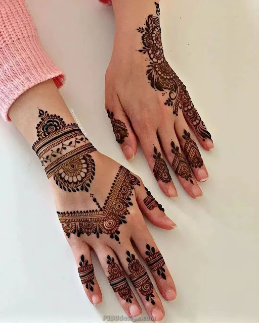 front hand mehndi design arabic