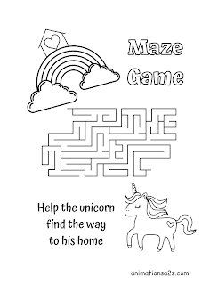 Help the unicorn get to his house maze