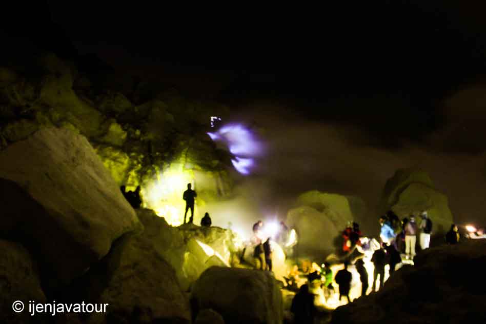 Blue Fire at Ijen Crater