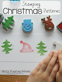 Create a Christmas stamping center activity for kids! 