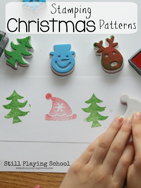 Create a Christmas stamping center activity for kids! 