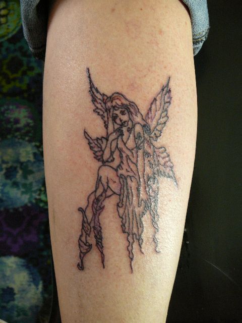 Sexy Fairy Tattoo Designs. Calf Tattoo Pictures Especially Fairy Tattoo 