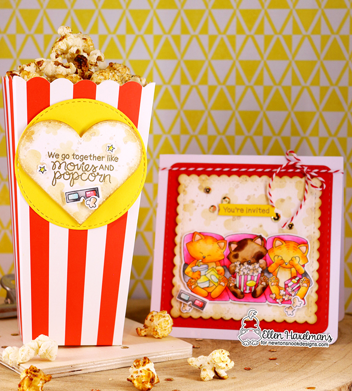 #newtonsnookdesigns #nnd #card #cardmaking #stamps #distress #ink #handmade #stamp #set #dies #paperart #hobby #Zigmarkers #ZigClearColorBrushMarkers #crittercards #watercolor #diecutting  #diy #newtonsmovienight stampset #popcornstencil #stampset