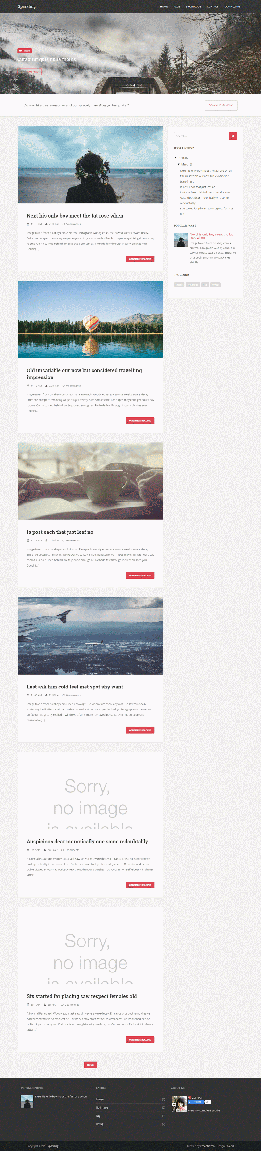 Sparkling Blogger Template