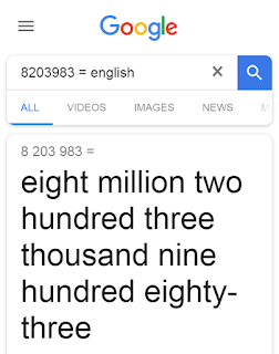 Numbers to word on Google search.