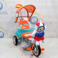 family octopus baby tricycle orange green