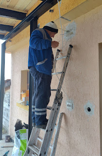 Bekir does some wiring first thing