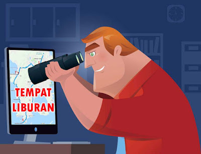 Mencari tempat wisata yang ingin dikunjungi