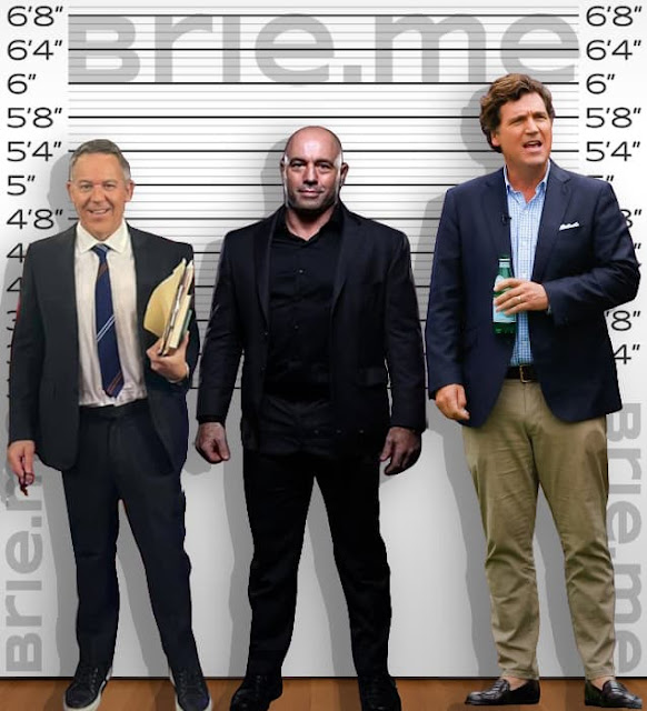 Tucker Carlson height comparison with Greg Gutfeld and Joe Rogan