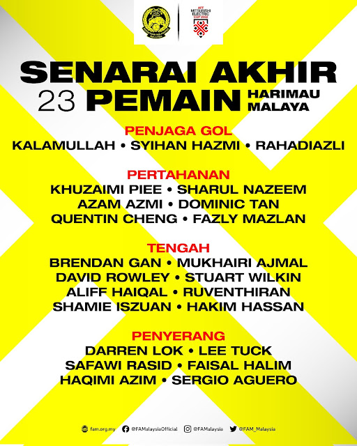Senarai Pemain Malaysia di Piala AFF Mitsubishi Electric 2022