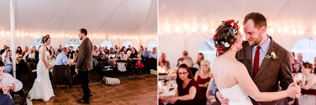 A rainy fall backyard tent wedding in Chestertown, MD photographed by Heather Ryan Photography