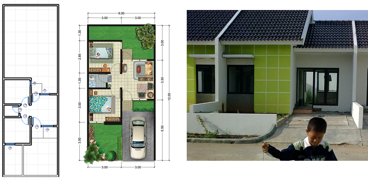 Denah Rumah Minimalis Type 36 Kamar 3 Gambar Om