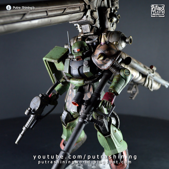 HG Zaku II + Big Gun (Gundam Thunderbolt) Customize Build by Putra Shining