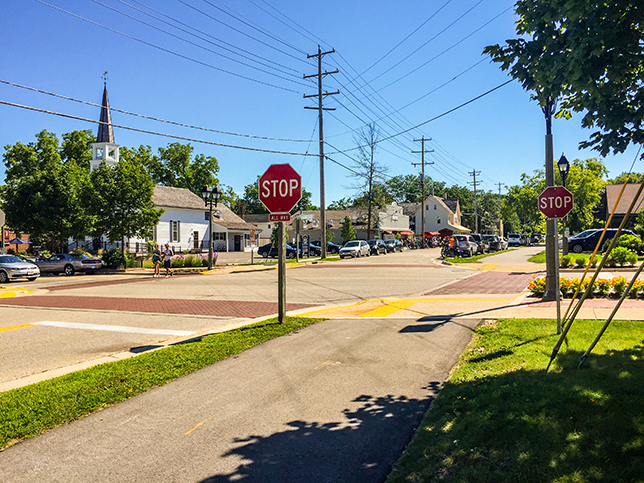 Downtown Delafield on the Ice Age Trail Delafield Segment