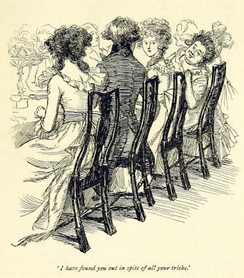 The Dashwoods at dinner with the Middletons   Sense and Sensibility by Jane Austen (1811) Illustration by Hugh Thomson (1896 edition)