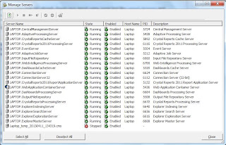 SAP BusinessObjects CMC Manage Server