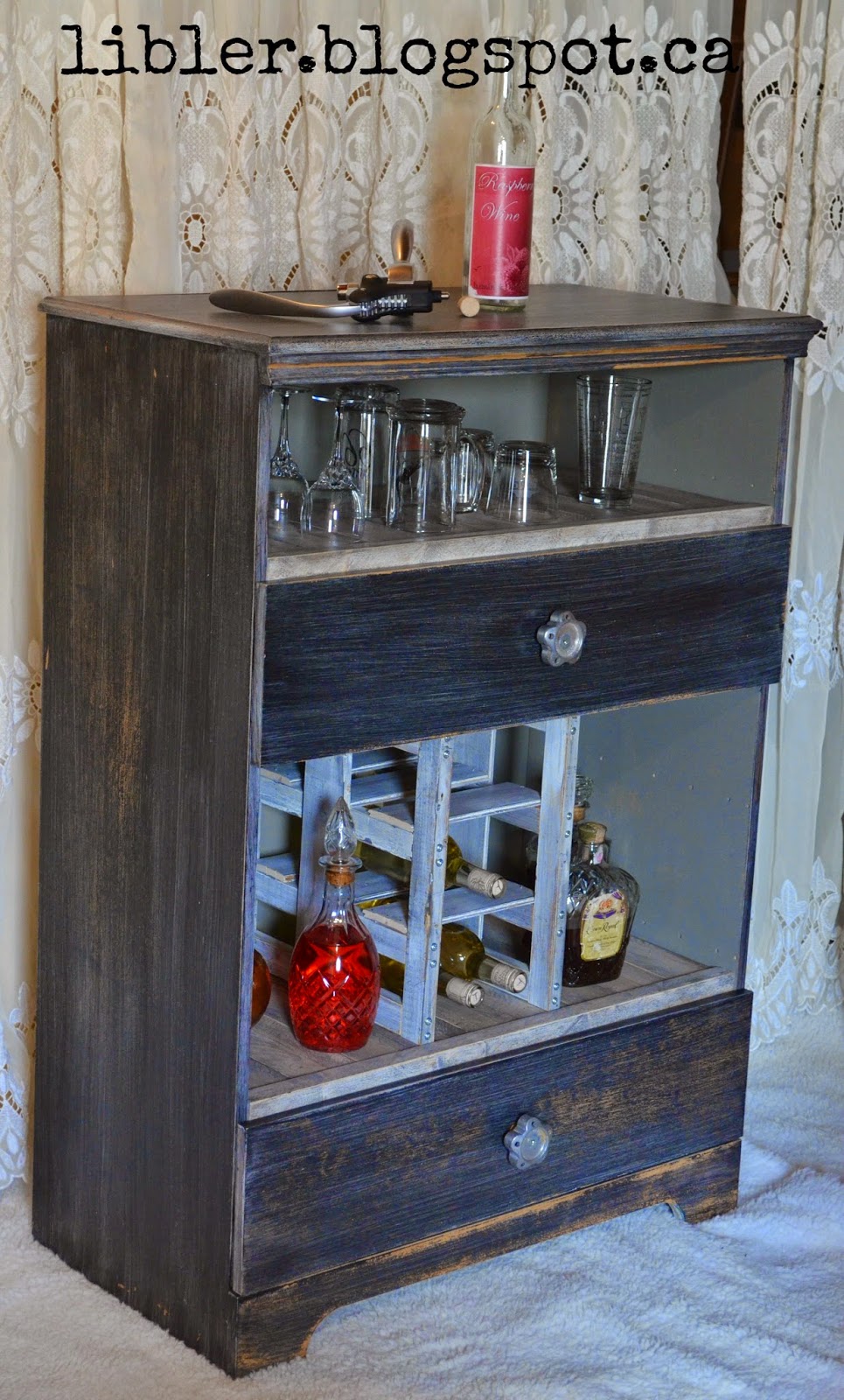 MacGIRLver: Liquor Cabinet Made Out of an Old Dresser