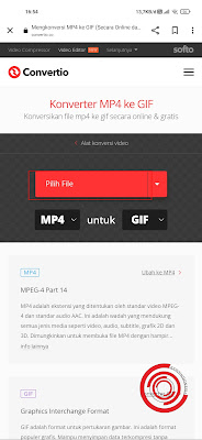 Kalian kunjungi situs Konversi MP4 ke GIF lalu tekan Pilih file