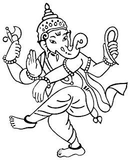 diwali ganesha coloring card