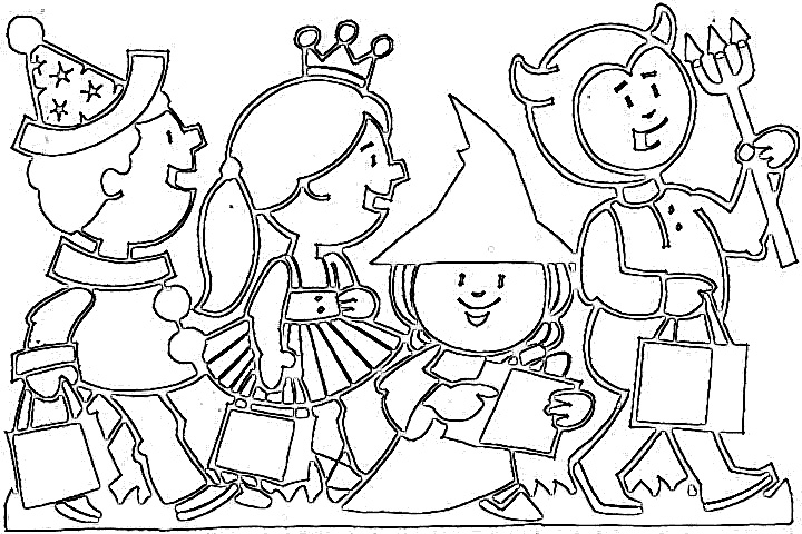 Kids Happy Halloween Coloring Pages title=