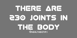 Health Facts & Tips @healthbiztips: There are 230 joints in the body.