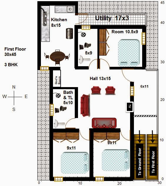 My Little Indian Villa 10 3 houses in 30x45 South  facing  