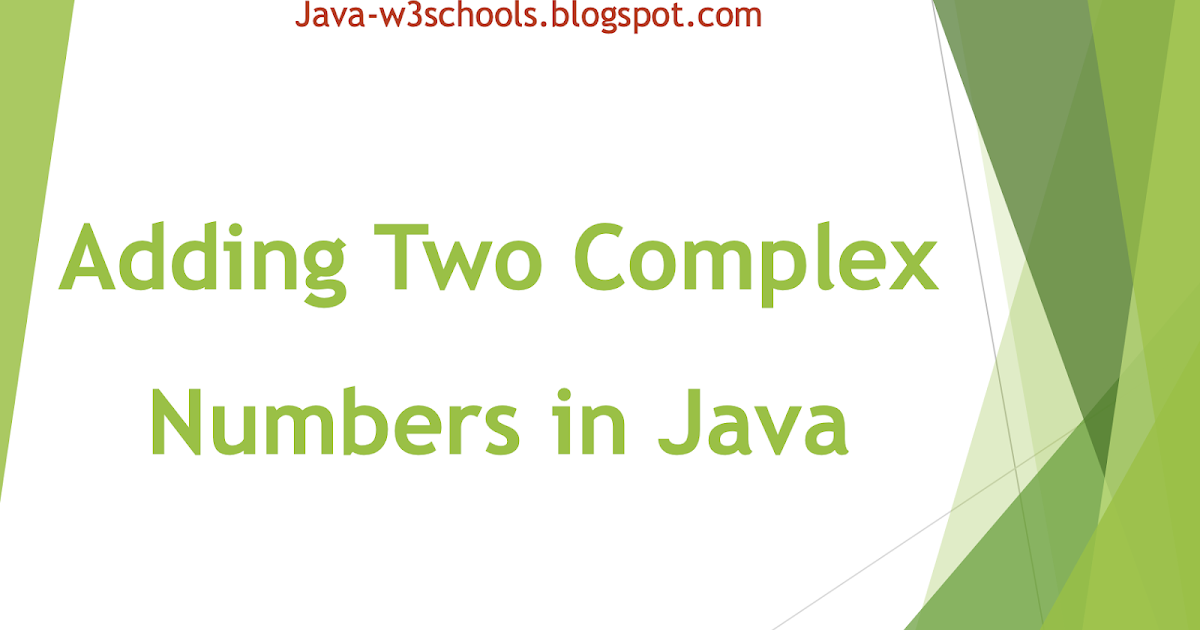 Java Program to Add Two Complex Numbers JavaProgramTo.com