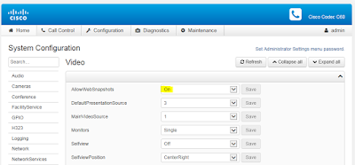 Pada Tutorial kali ini aku akan membahas mengenai Cara Enable Snapshot Cisco Codec C Cara Enable Snapshot Cisco Codec C60