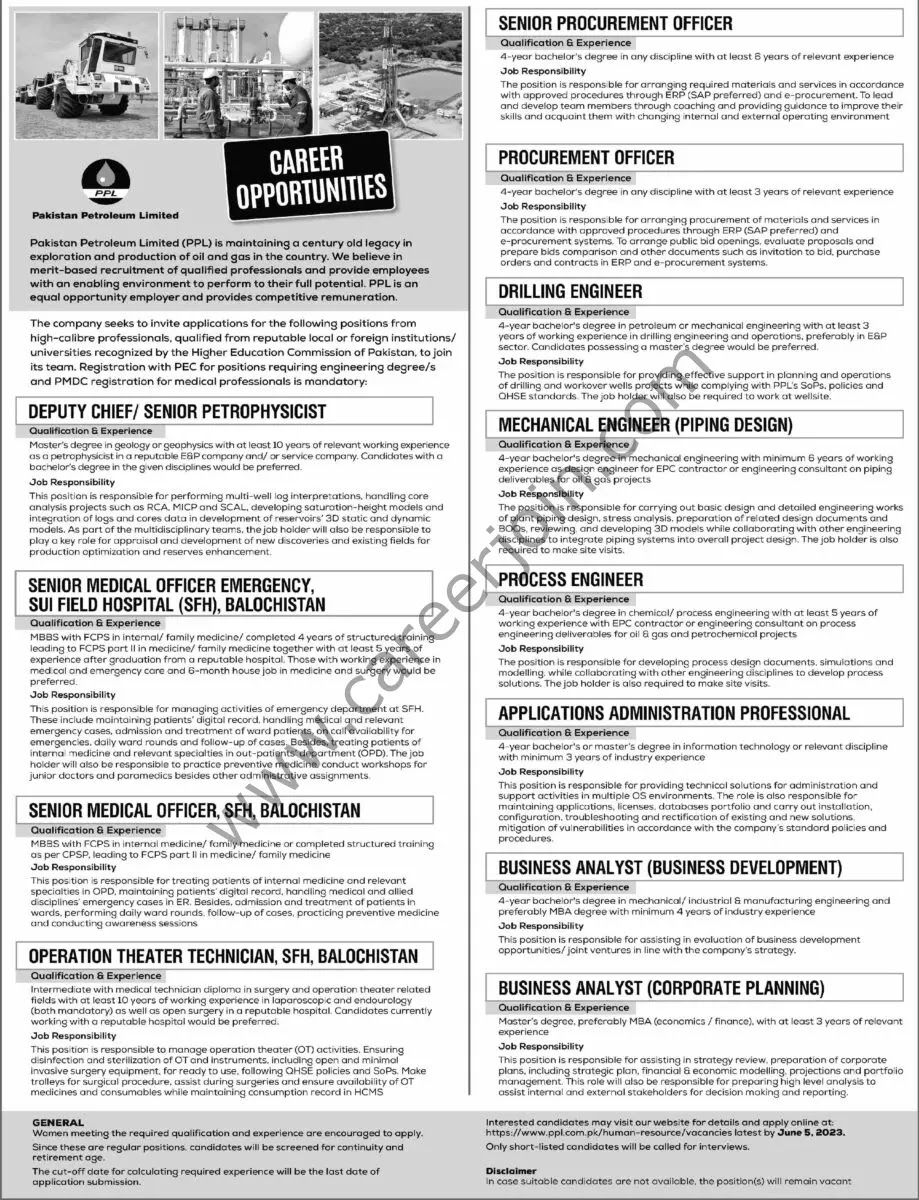 Jobs in Pakistan Petroleum Ltd PPL