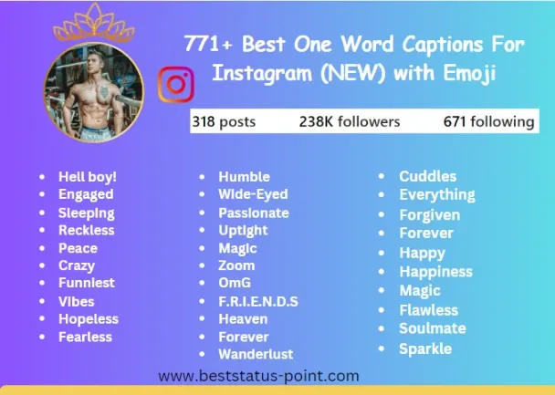 One word Caption For Instagram