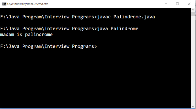 Write a program in java to check whether an string is palindrome or not