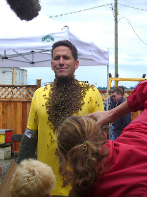 Bob Blumer's bee beard at the Honey Bee Festival