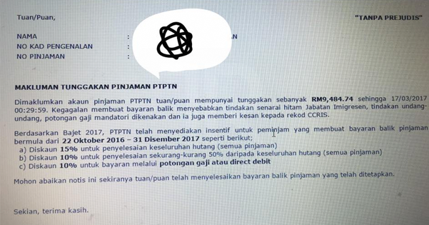 Surat Penyelesaian Hutang Ptptn