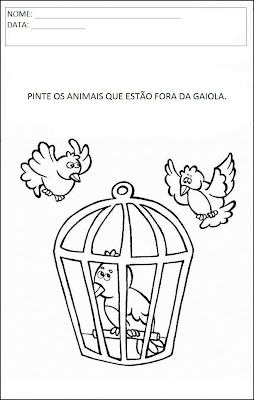 Atividades sobre animais - Gaiola