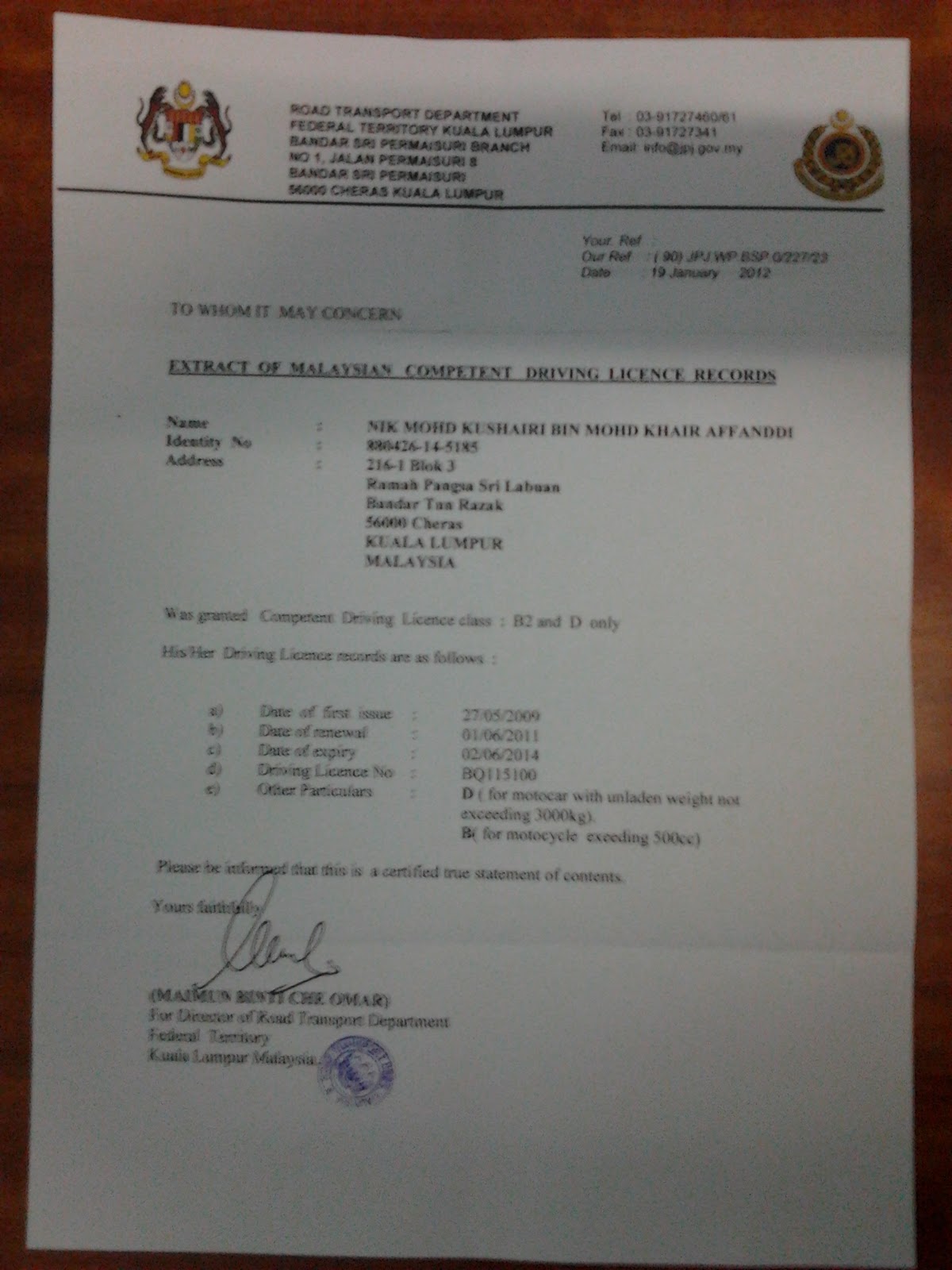 Surat Rasmi Jpj - Rasmi Re