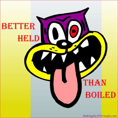 Better Held than Boiled | graphic designed by, featured on, and property of www.BakingInATornado.com | #MyGraphics #Blogging