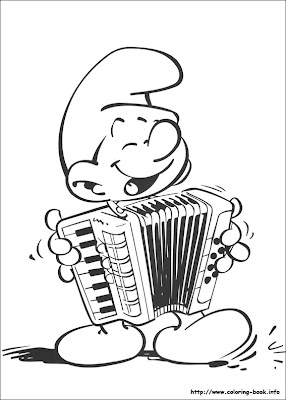 Smurf Coloring Pages on Smurf Playing Music Coloring Pages    Disney Coloring Pages