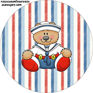 Sailor Bear Party: Free Download Cupcake Wrappers and Toppers.