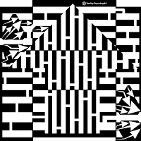 black and white Up Arrow Maze