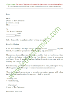 application letter for converting student account to general account