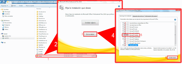 Microsoft Office 2010, Opciones de instalación.