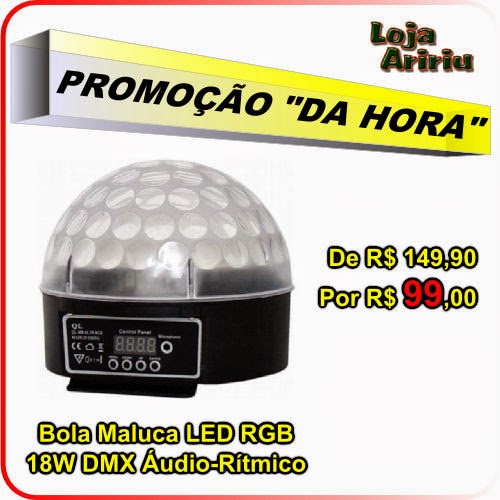 PROMOÇÃO! Bola Maluca LED RGB 18W DMX Áudio-Rítmico