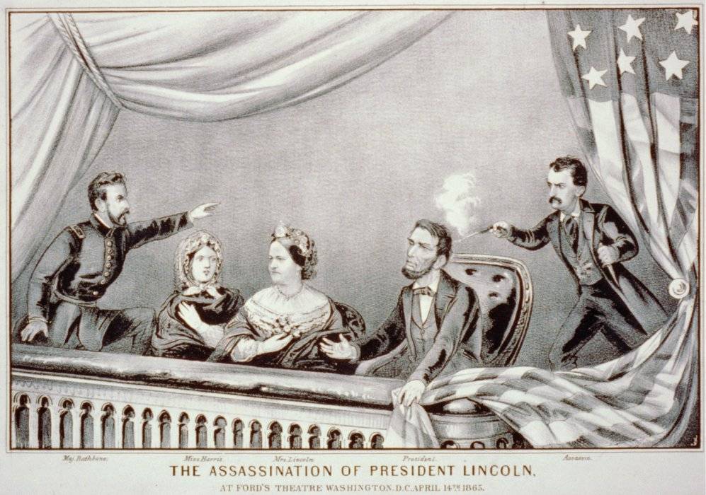  in the Ford Theater in Washington, D.C., President Lincoln and his wife 