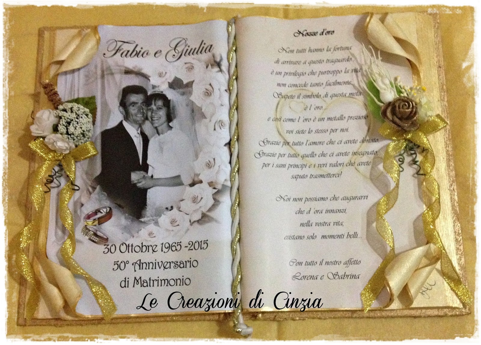 LE CREAZIONI DI CINZIA: Nozze d'oro a Sondrio