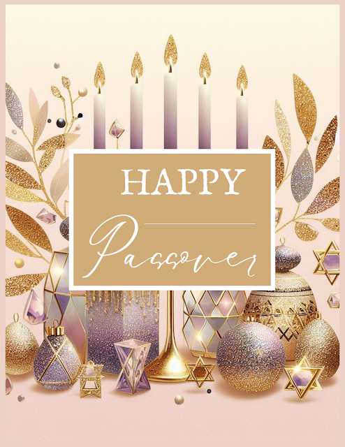 Free Passover Card Printable Greeting | Aesthetic Luxury Purple Lavender Gold Glitter Watercolor Cute Background Image Design